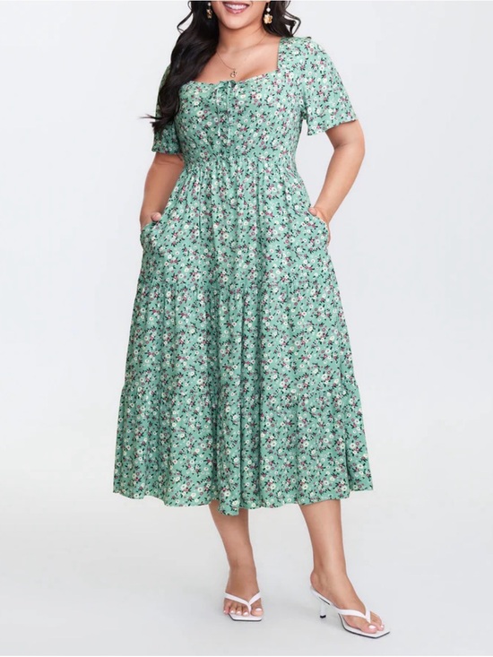 BloomChic Dresses & Skirts - BloomChic Mint Green Ditsy Floral Sweetheart Maxi Dress NWT 18 20 Cottagecore